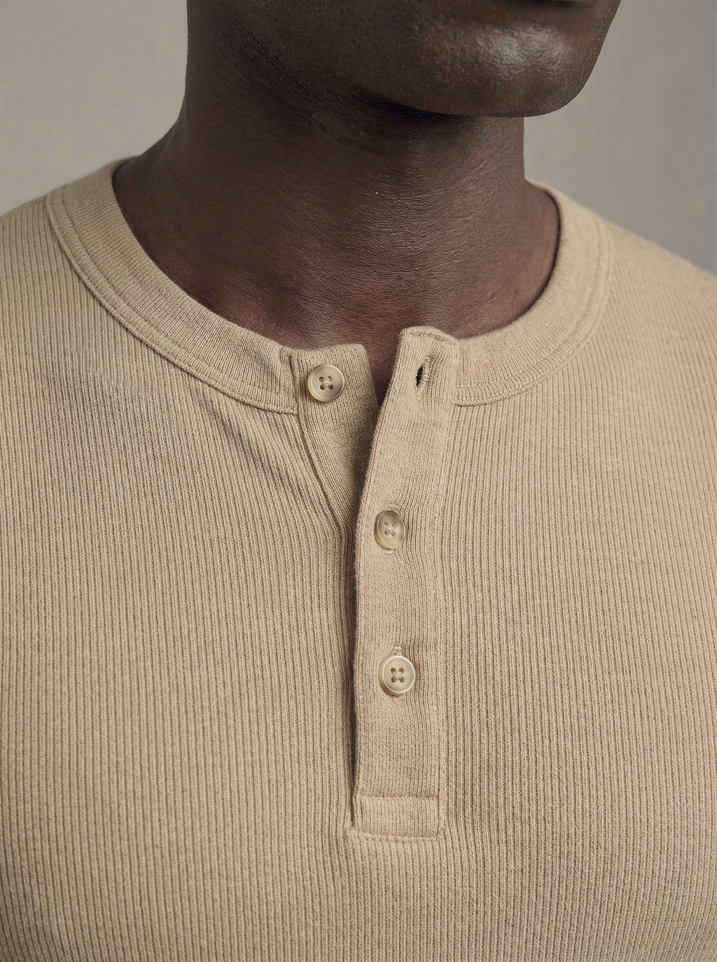 Beige Henley T-shirt