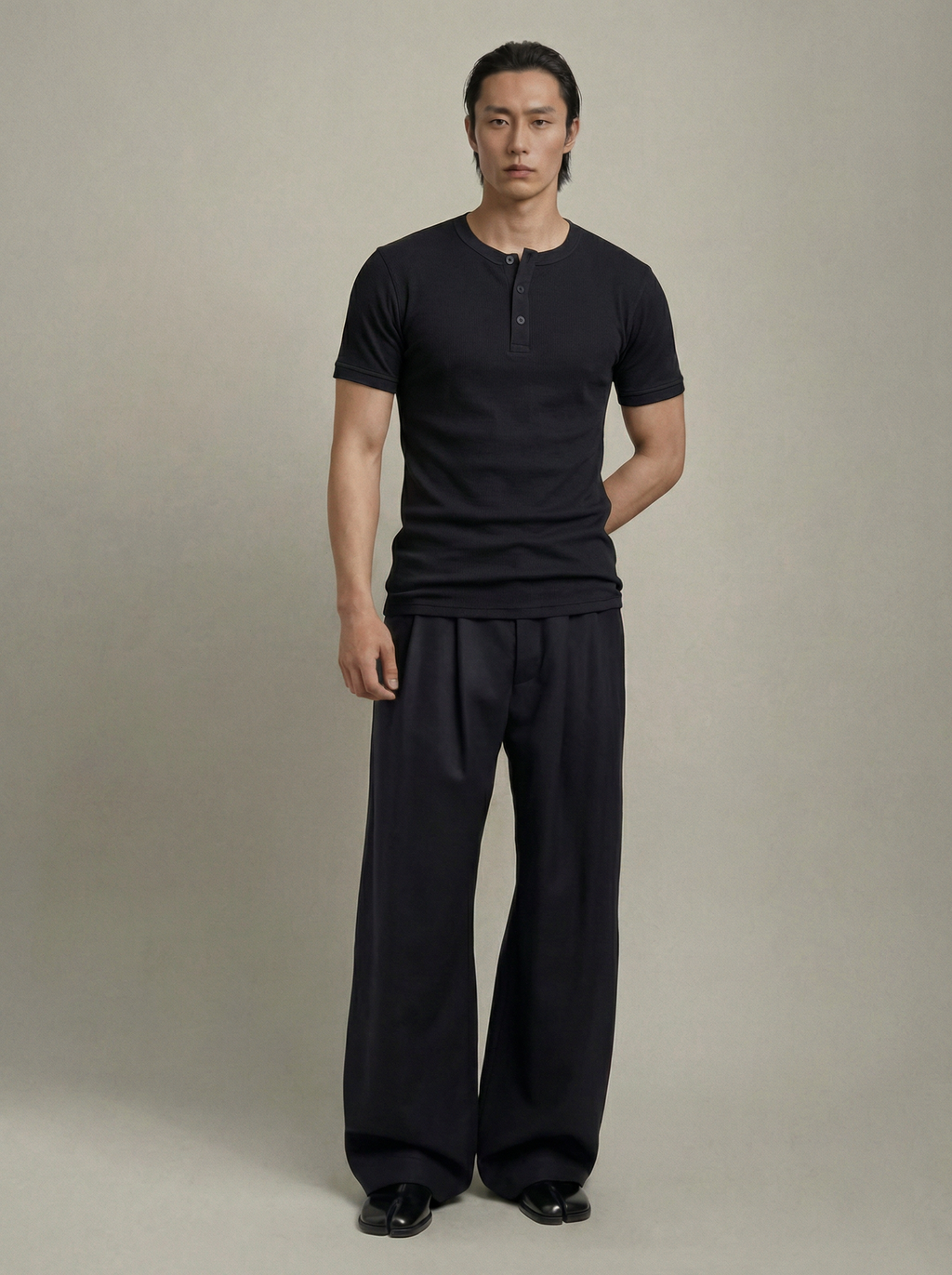 Black Henley T-shirt