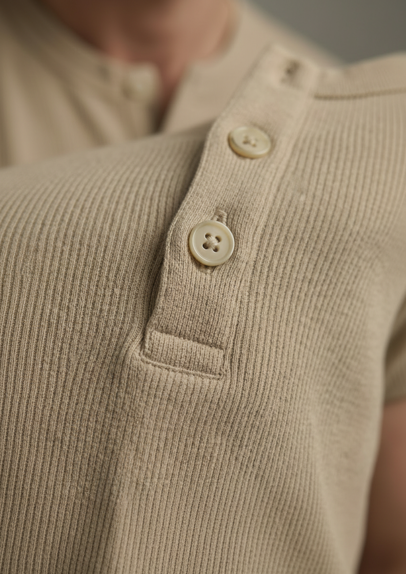 Beige Henley T-shirt